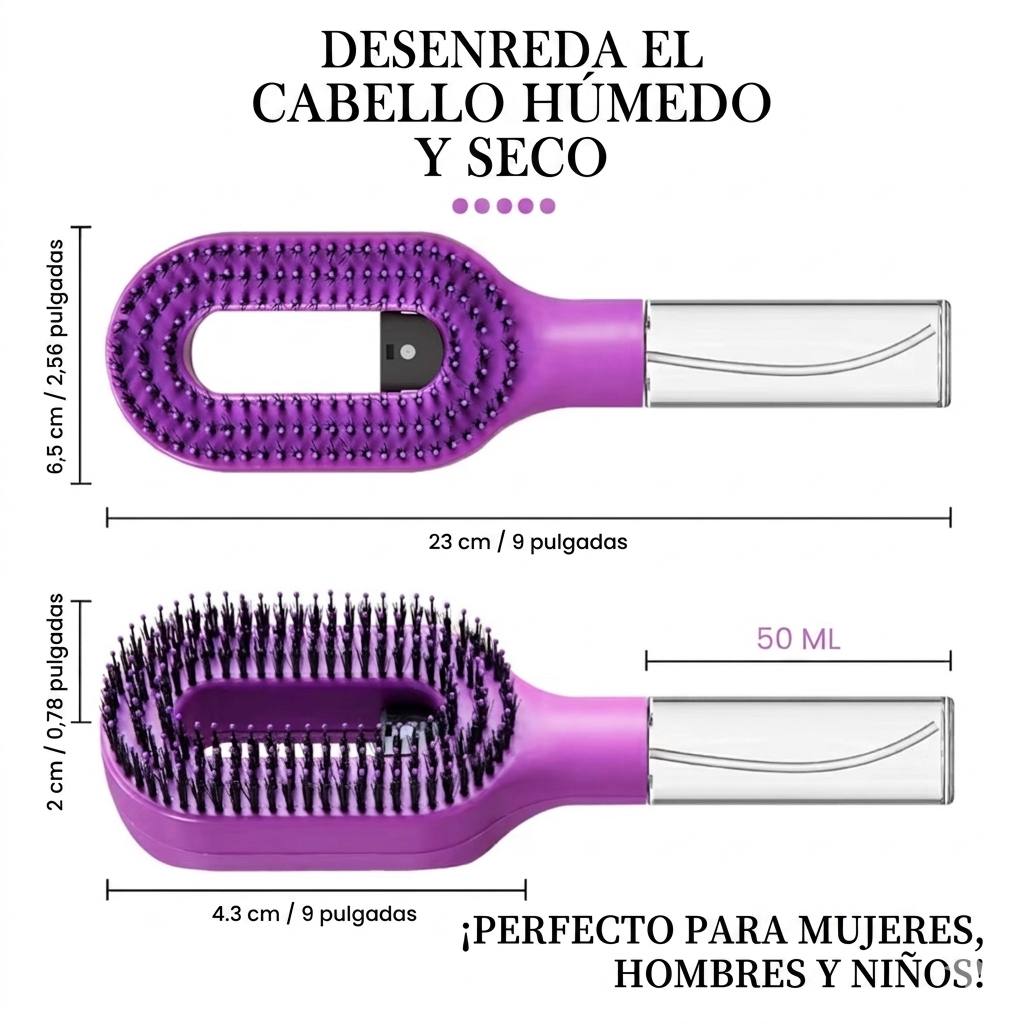 Cepillo desenredante con spray